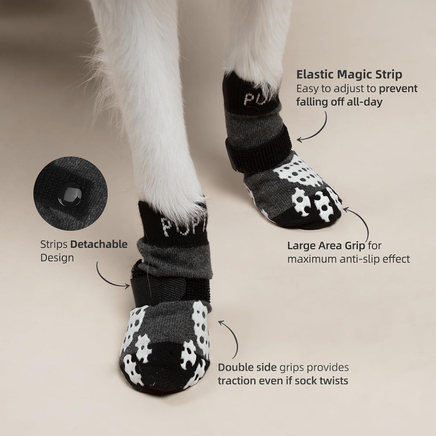 Anti-Slip Dog Socks with Double Sides Grips