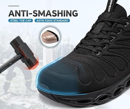 Lightweight Wide Steel Toe Shoes for Men Women